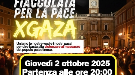 Giovedì 2 ottobre, a Ravenna, una fiaccolata per la pace per Gaza. Partenza alle 20 da piazza del Popolo e arrivo davanti all’ospedale Santa Maria delle Croci